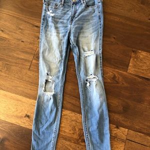 hollister high rise skinny crop jeans
